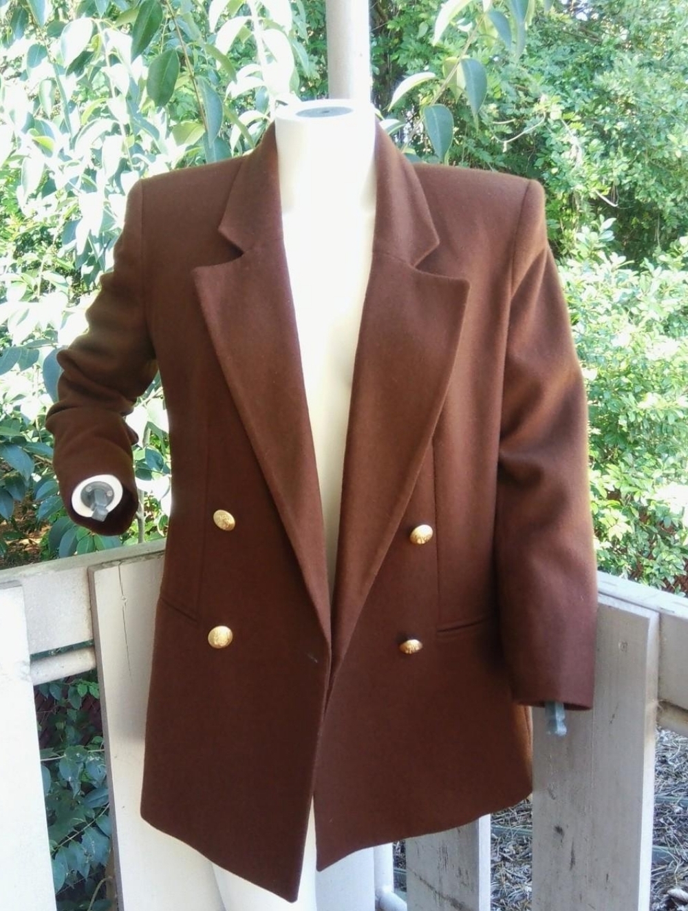 Vintage Brown Wool Double Breasted Academia Preppy Blazer Jacket